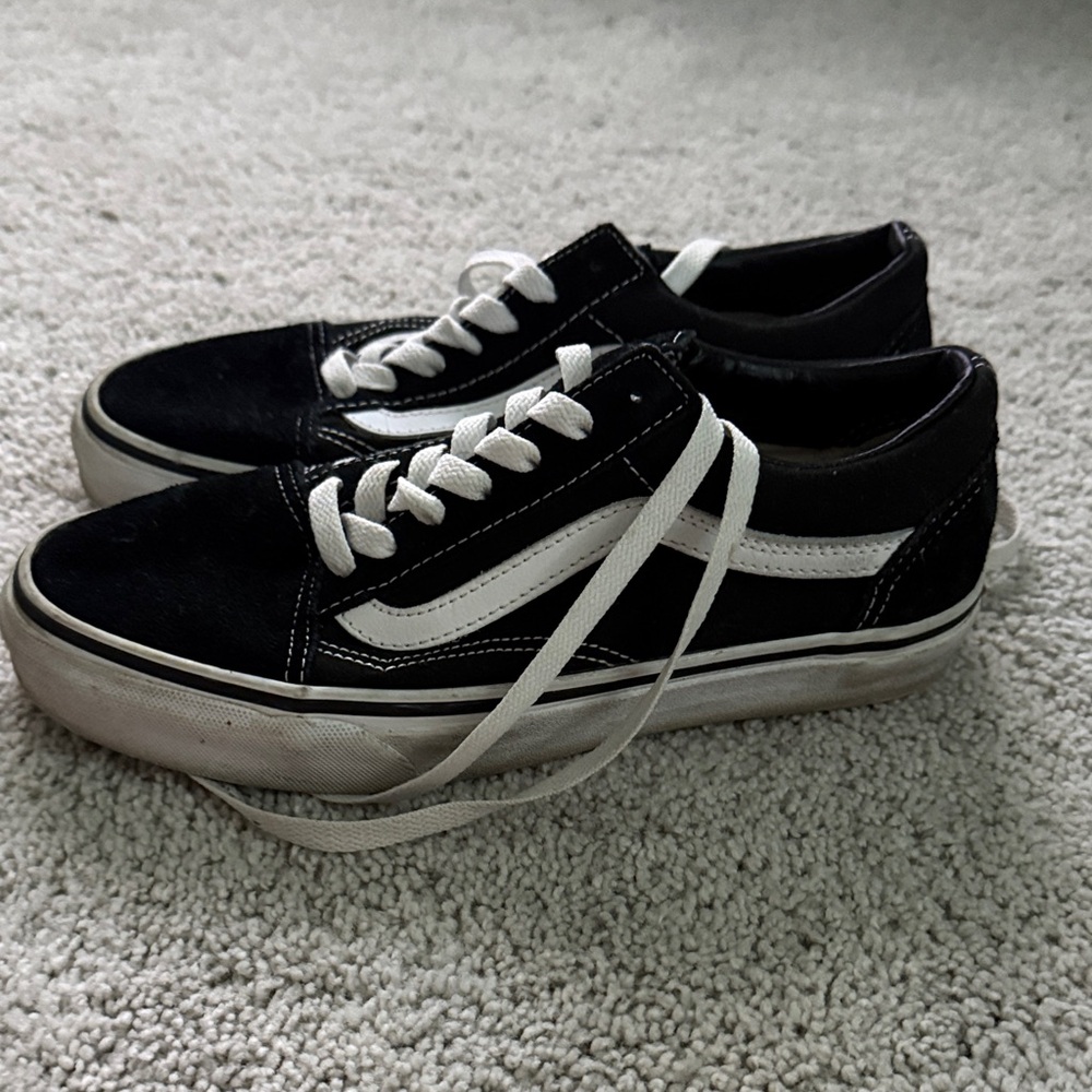 Vans Black and White Lace-Up Shoes